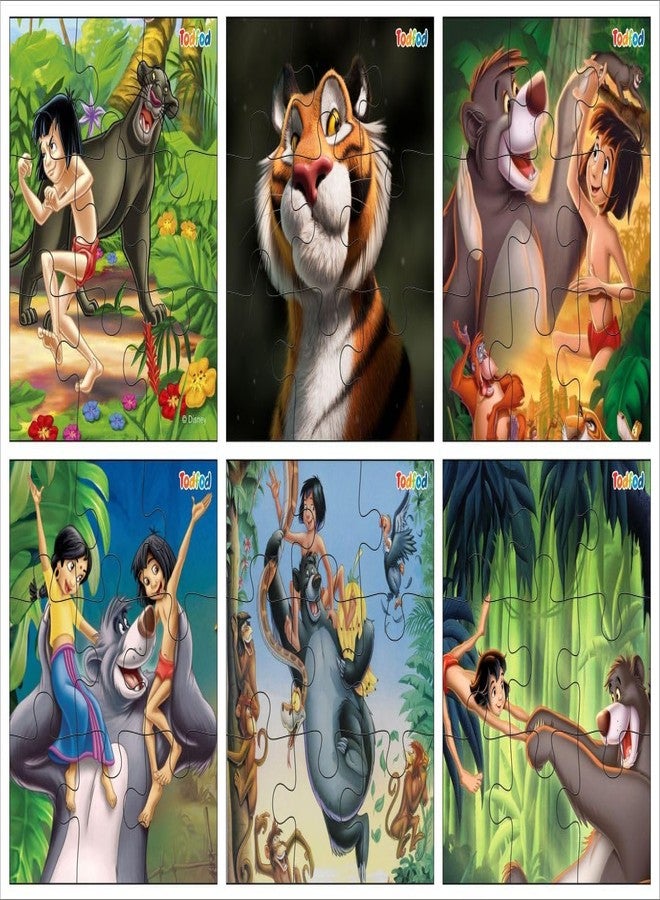 TodFod Wooden Jigsaw Puzzles Toy for Kids & Children 54 Pieces 6 in 1 Jigsaw Puzzles Educational Toy for Cognitive Development Anime Cartoon Characters Puzzle (Mogli & Motu Patlu) - Image 2